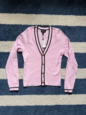 NWT Express Pink Ribbed V-Neck Cardigan Women’s Medium